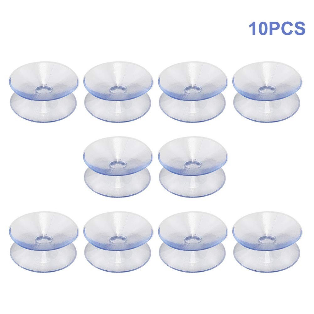 10 Pack Double Sided Suction Cups Compatible with Glass Table Top, Clear...