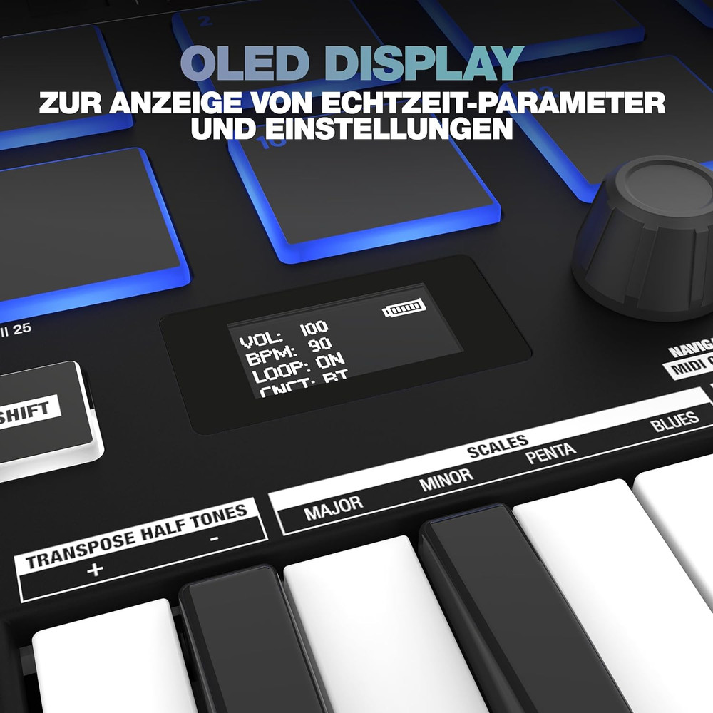 All-in-One USB-MIDI Workstation: Keyboard, Drum Pads & DAW Controller