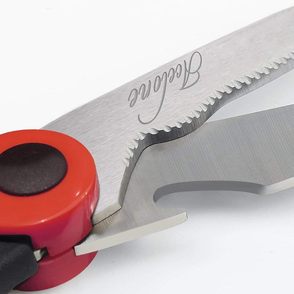 Kitchen Shears, Acelone Premium Heavy Duty Shears Ultra Sharp Red Black