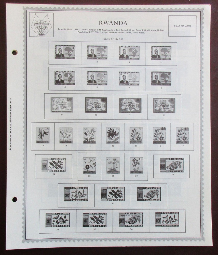 Rwanda: Clean Set of Unused Minkus Supreme Global Pages to 1970