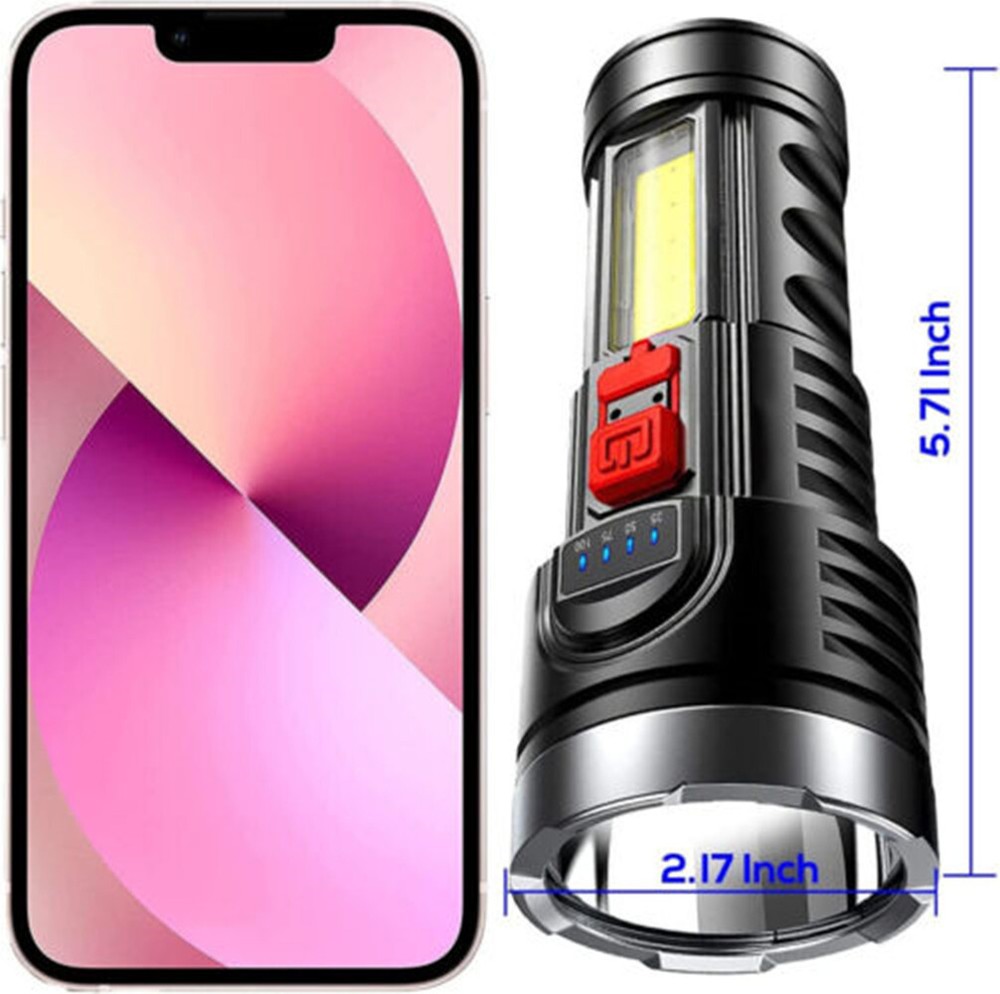 Brighter Rechargeable 5500000LM Powerful Camping COB Waterproof Flashlight Torch