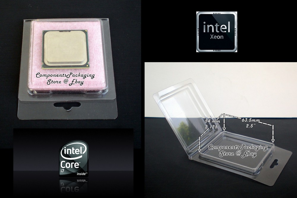 10 Processor Clam Shell Case fits Intel CPU up to 2.5" x 2.15" (66x55 mm) + Foam