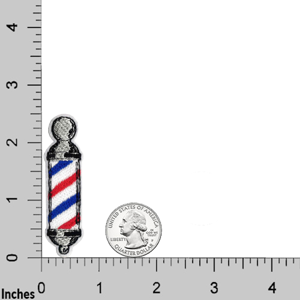 Barber’s Pole (2-Pack) Embroidered Iron on Patch Applique