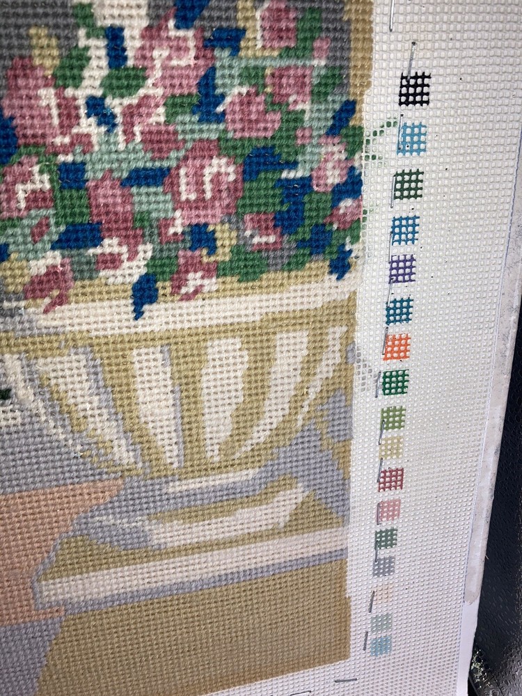Needlework Peacock Scene Stunning And Large Complete Yarn