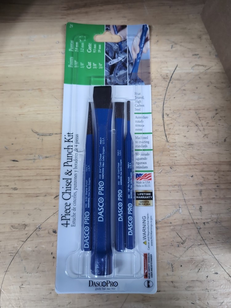 Dasco Pro 29 Punch & Chisel, 4 Piece