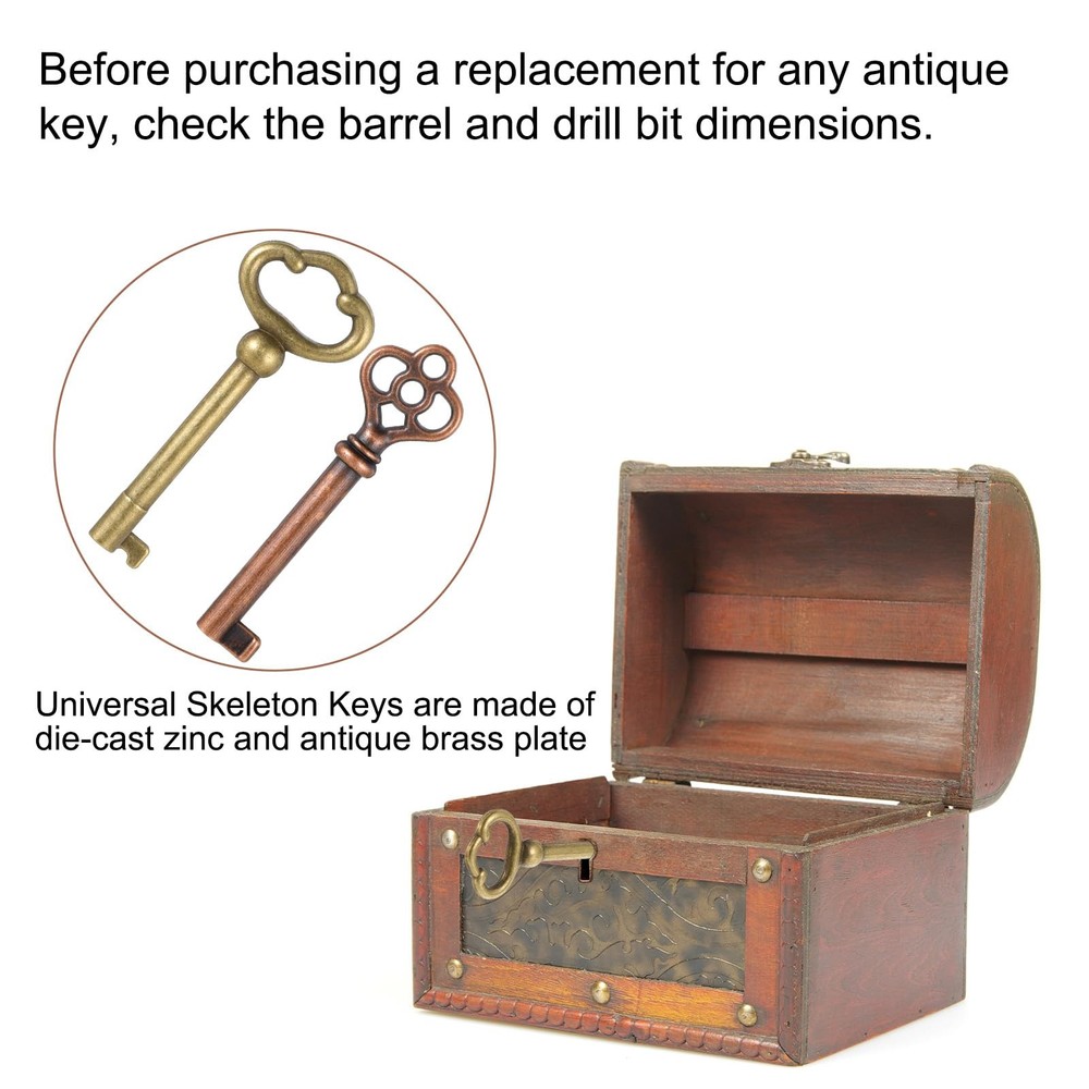 Ky-2AB Ky-3AB Skeleton Key Replacement Hollow Barrel Bronze