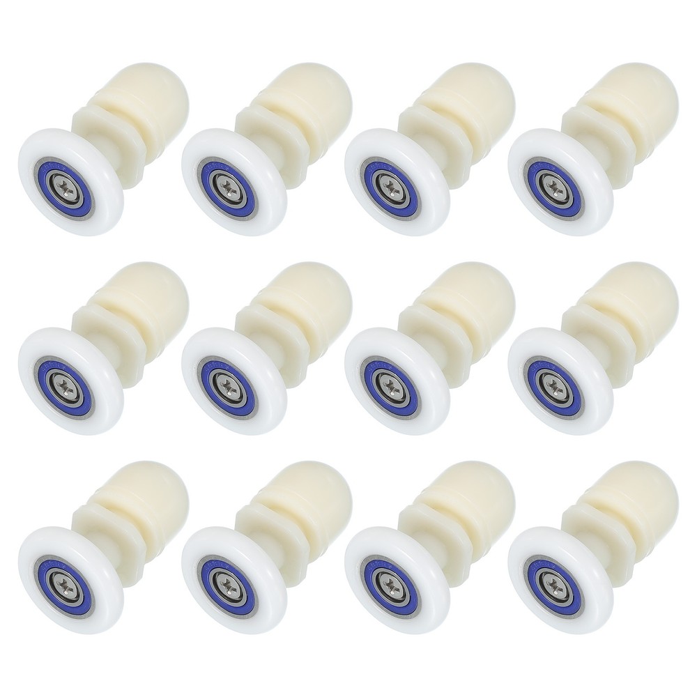 12 Pcs 27mm Shower Door Rollers Wheels Replacement White
