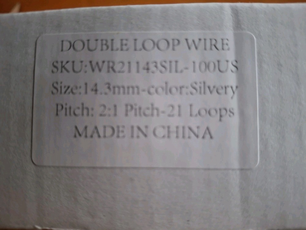 Rayson WR21143SIL Wire Binding Spines, Silver, 2:1 Pitch Double Loop Binding