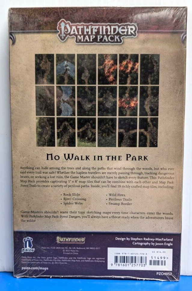 PATHFINDER MAP PACK SEALED FOREST DANGERS PZ0-4057 DUNGEONS & DRAGONS