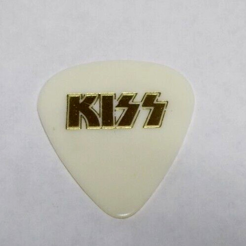 KISS Paul Stanley White/Gold Foil Guitar Pick - 1987-88 Crazy Nights Tour