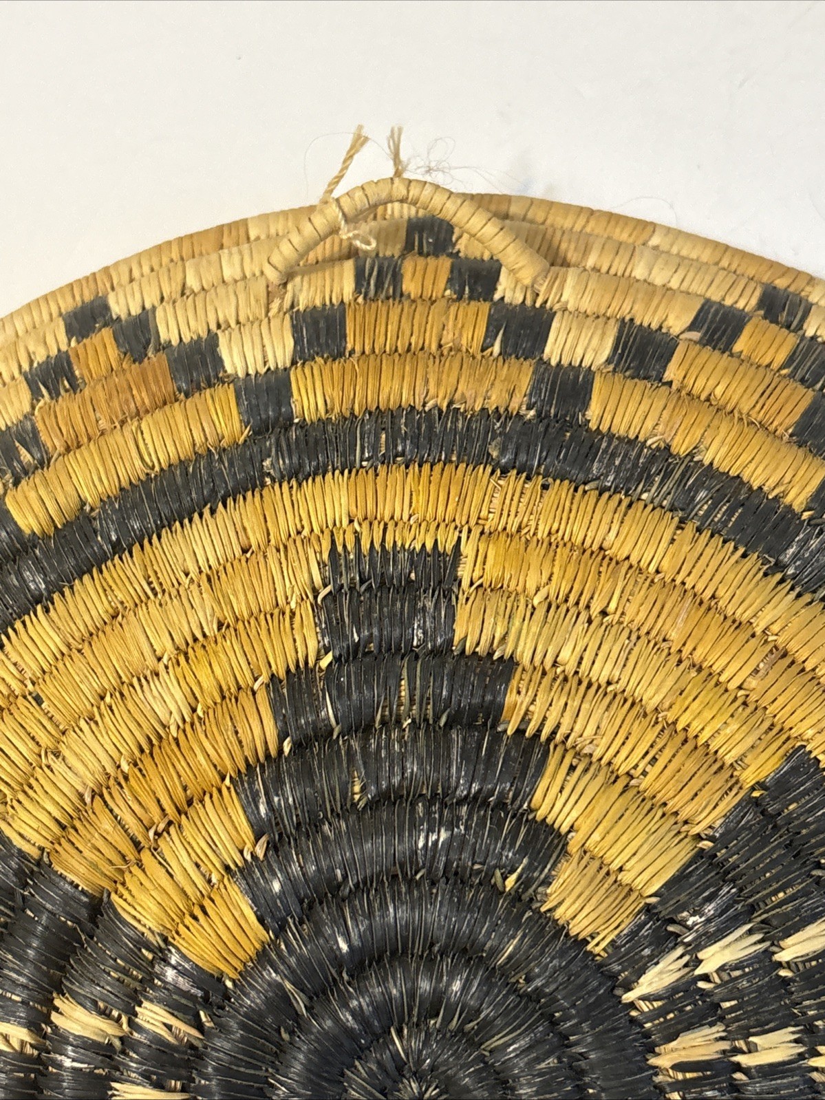 Antique Hopi Indian Coiled Basket Crow Mother 12" diameter