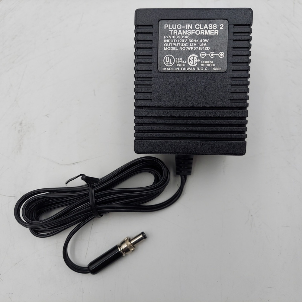 Plug-in Class 2 Transformer, 12V DC 1.5A WP571812D