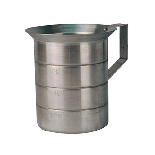 Winco Aluminum Measuring Cup Silver, 4 qt. | 12/Case