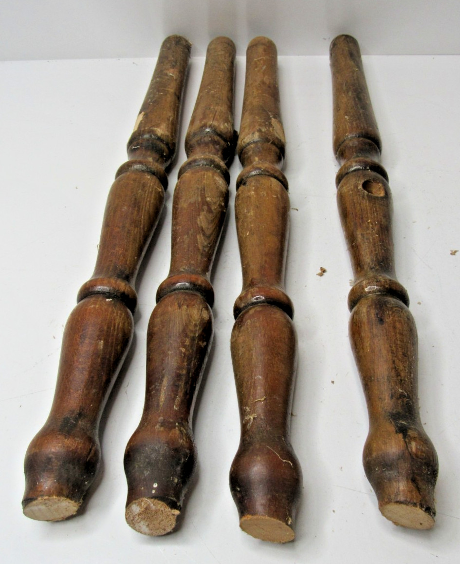 Lot Of 4 pc.  Vintage Turned Wood Spindles Assorted for Chairs & Decor #P23-1