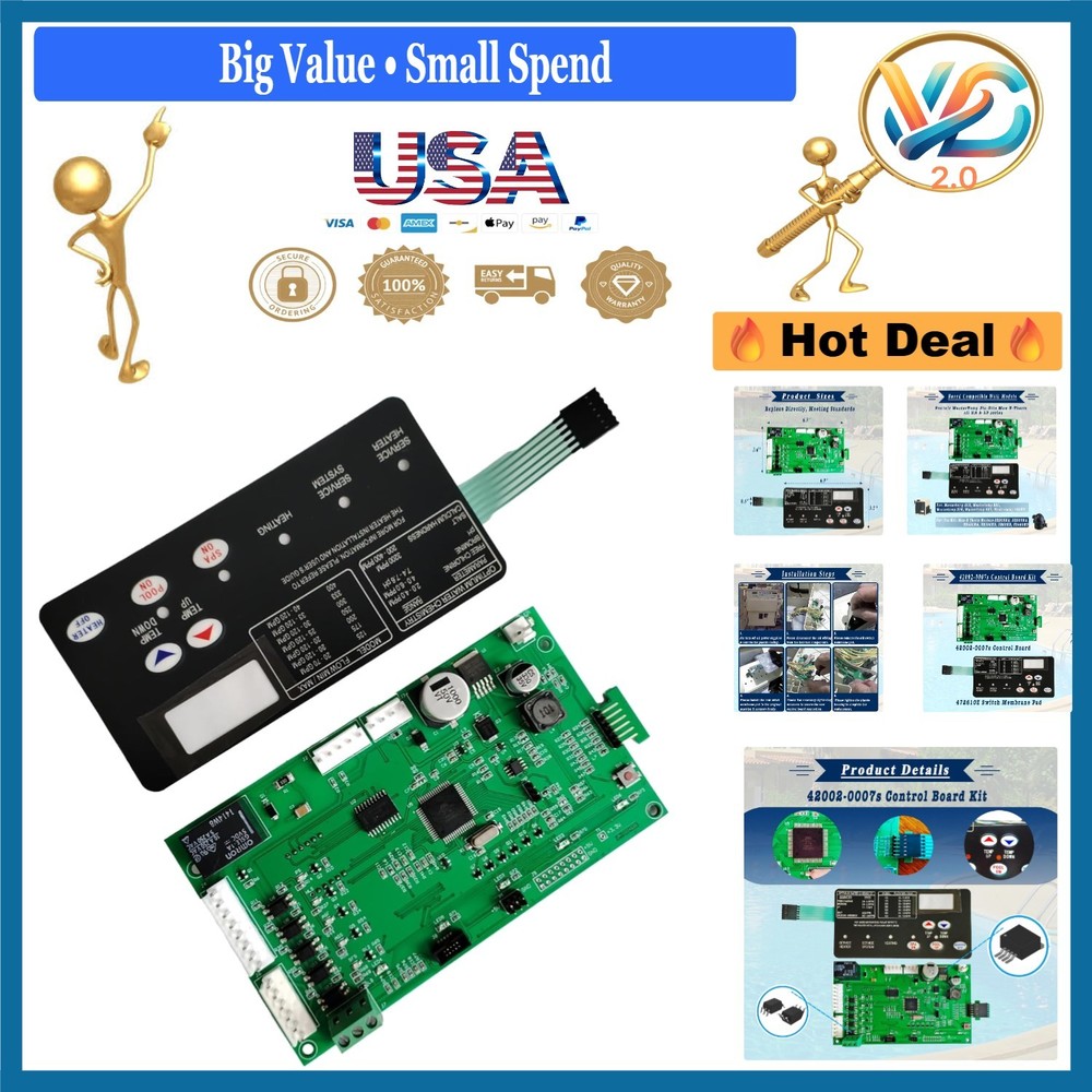 Upgraded Control Board Kit for Pentair Max-E-Therm Pool Heater with Switch Pad