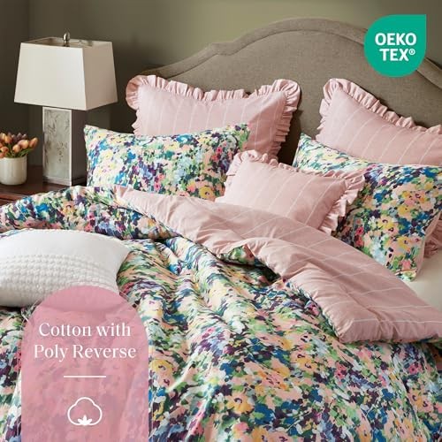 Comforter Set Cotton, Microfiber Reverse, Floral Reversible King Multicolor