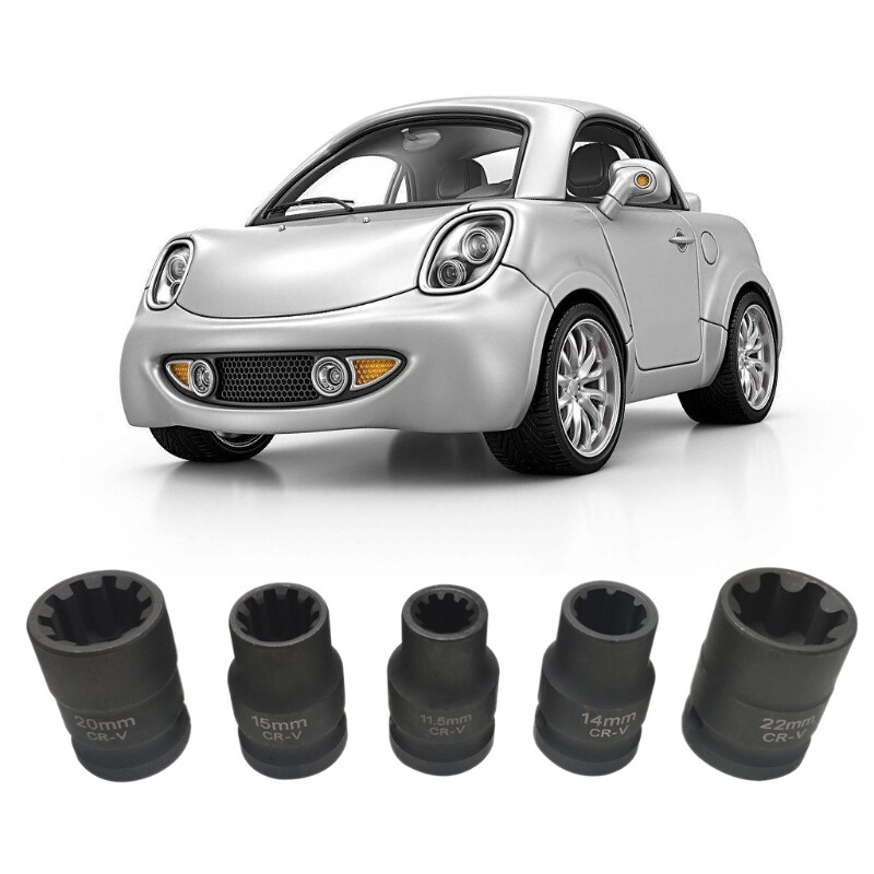5x Special Sleeve Socket Brake Caliper Socket Auto Maintenance Accessories