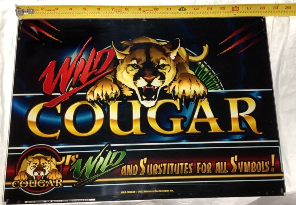 Slot Machine Plastic Insert Face Plate Wild Cougar