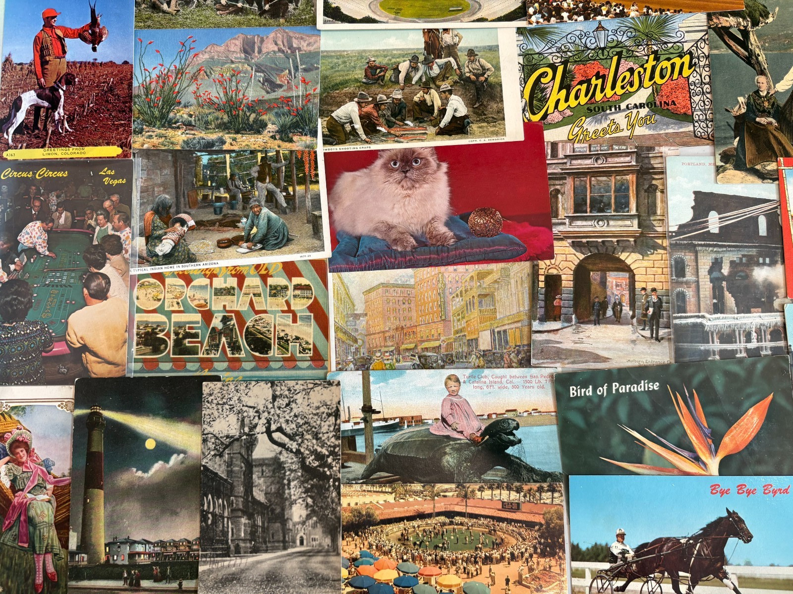 Lot of 25 UNUSED Vintage Postcards USA & FUN TOPICS! 1900s-60s FREE SHIPPING