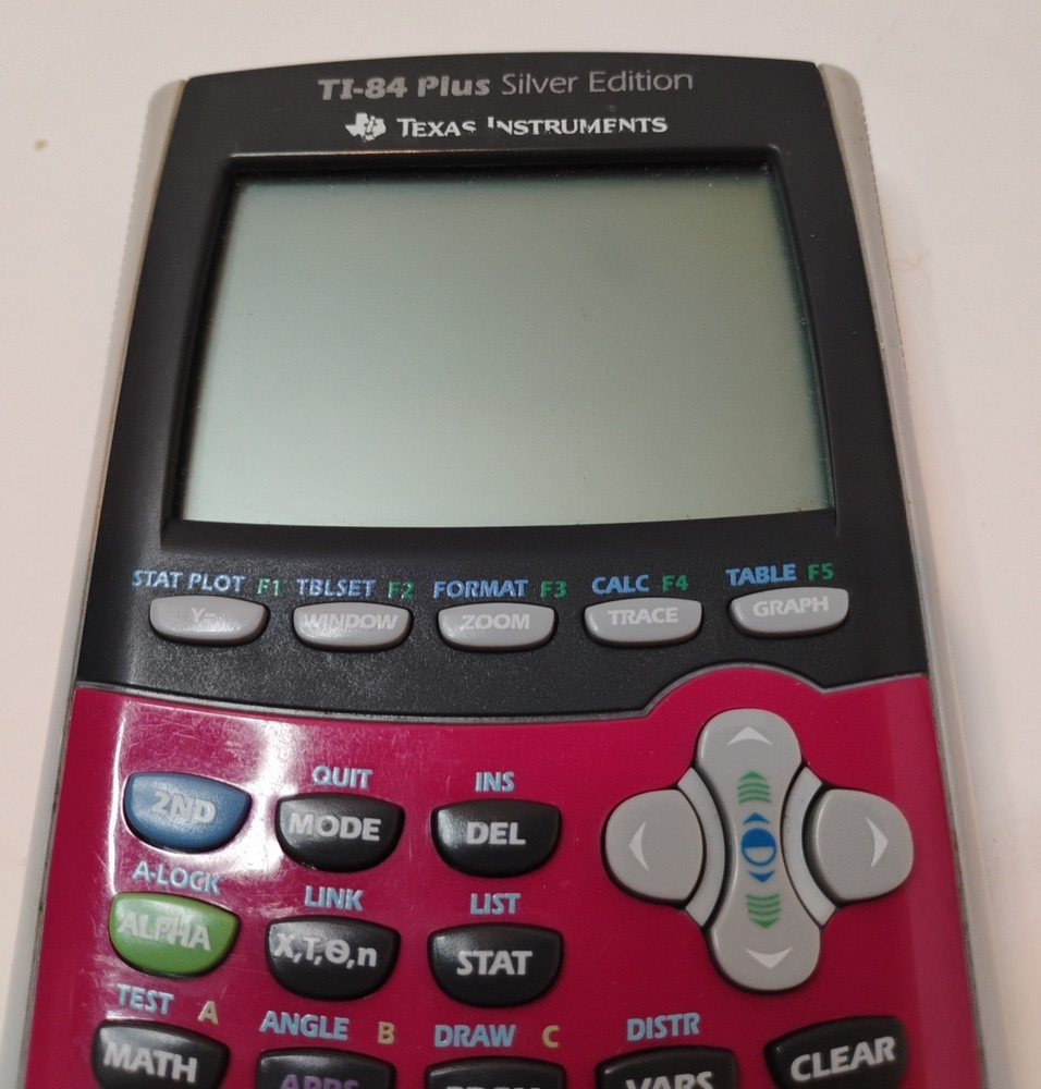 Texas Instruments TI-84 Plus Silver Edition Graphing Calculator Red/Blue W/Case