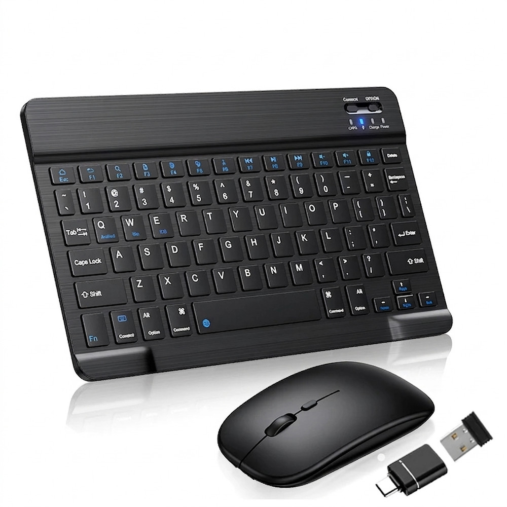 Portable Wireless Keyboard And Mouse Combo Bluetooth Universal For Laptop Tablet