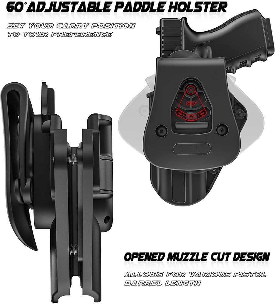 ANOLE Level 2 OWB Paddle Holster Fits Ruger Max 9 Springfield hellcat Multi Guns