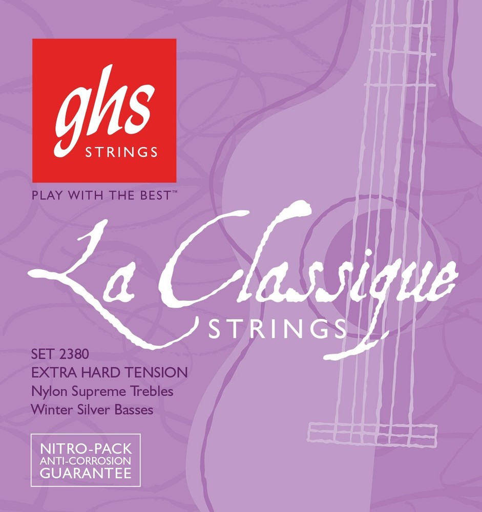 GHS 2380 La Classique™ Classical Guitar Strings; extra hard tension