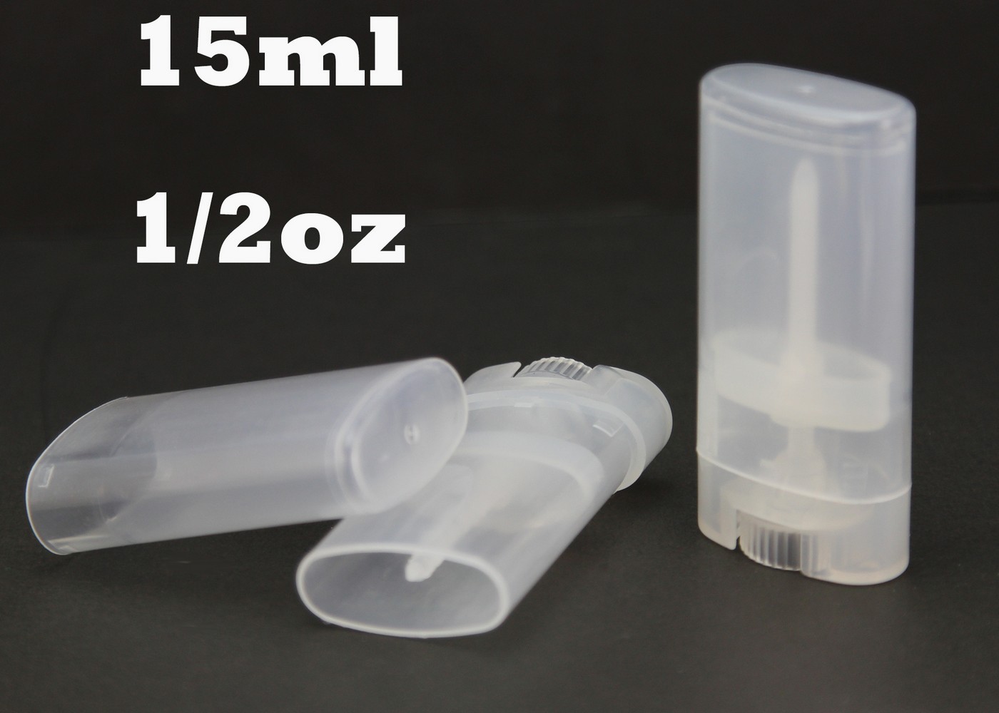 Clear / White Empty Oval Flat Tubes Deodorant Lip Balm Containers 15g