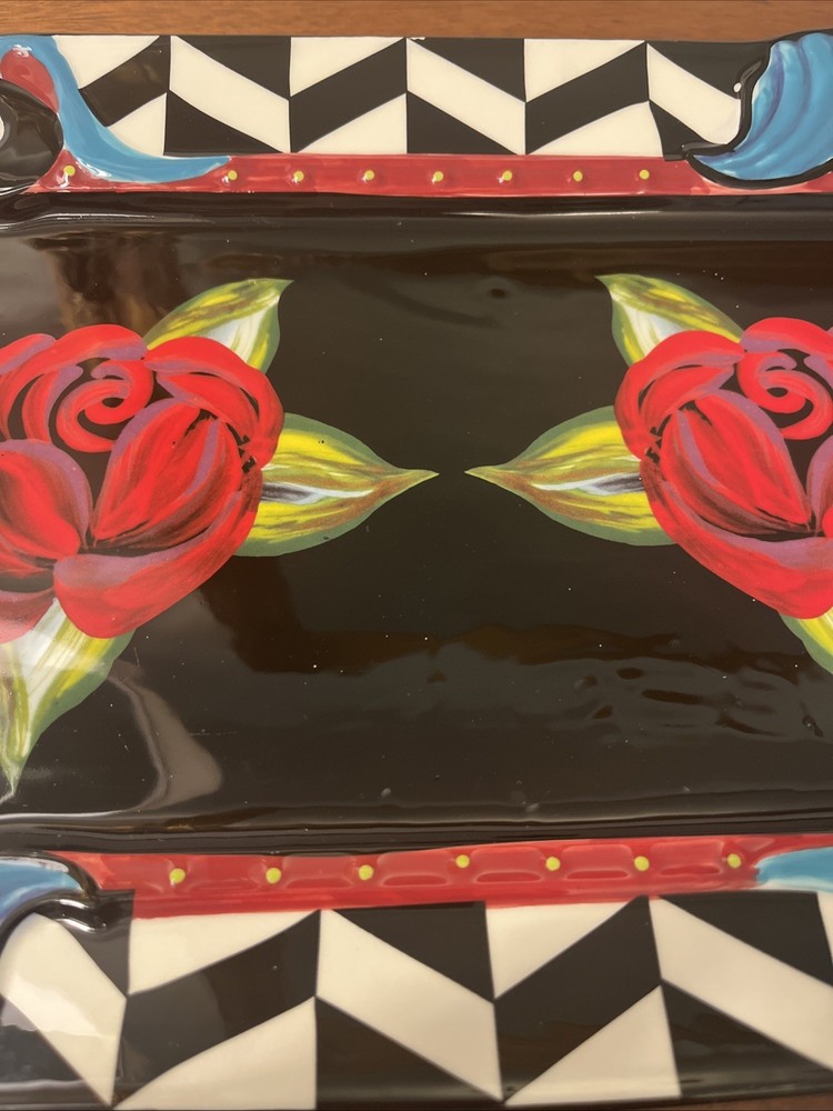 Joyce Shelton Ceramic Rose Platter Tray
