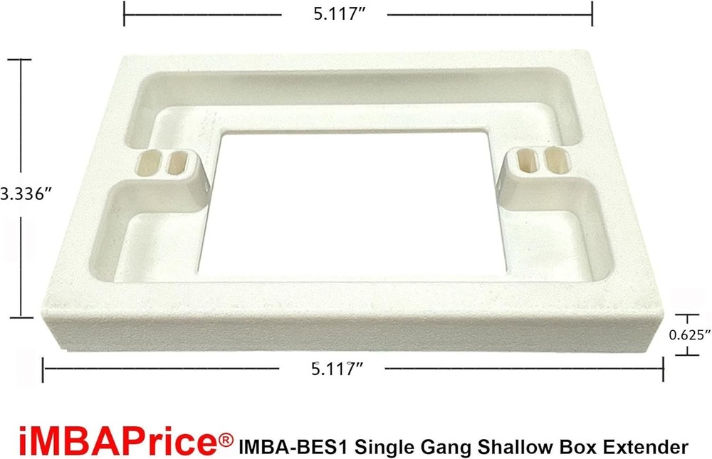 Practical 2-Pack Non-Metallic Shallow Box Extender: Quick Install, White Finish