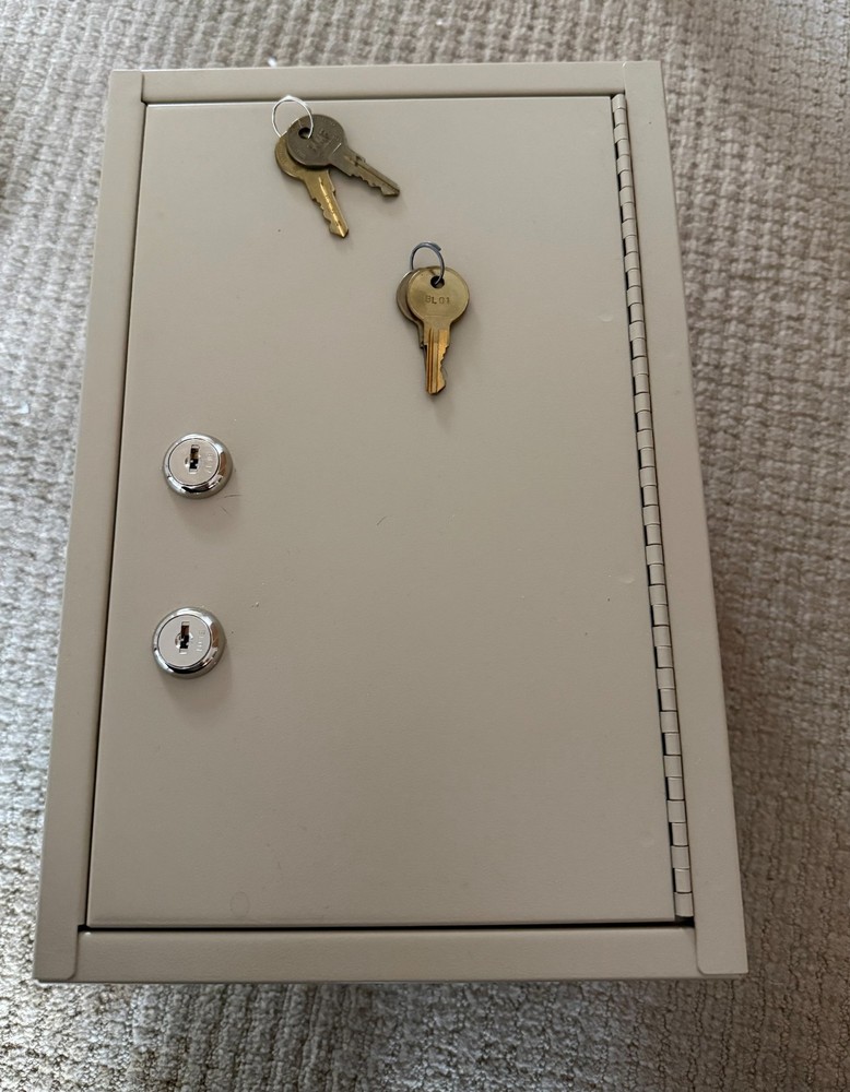 medical security cabinet with double key locks beige