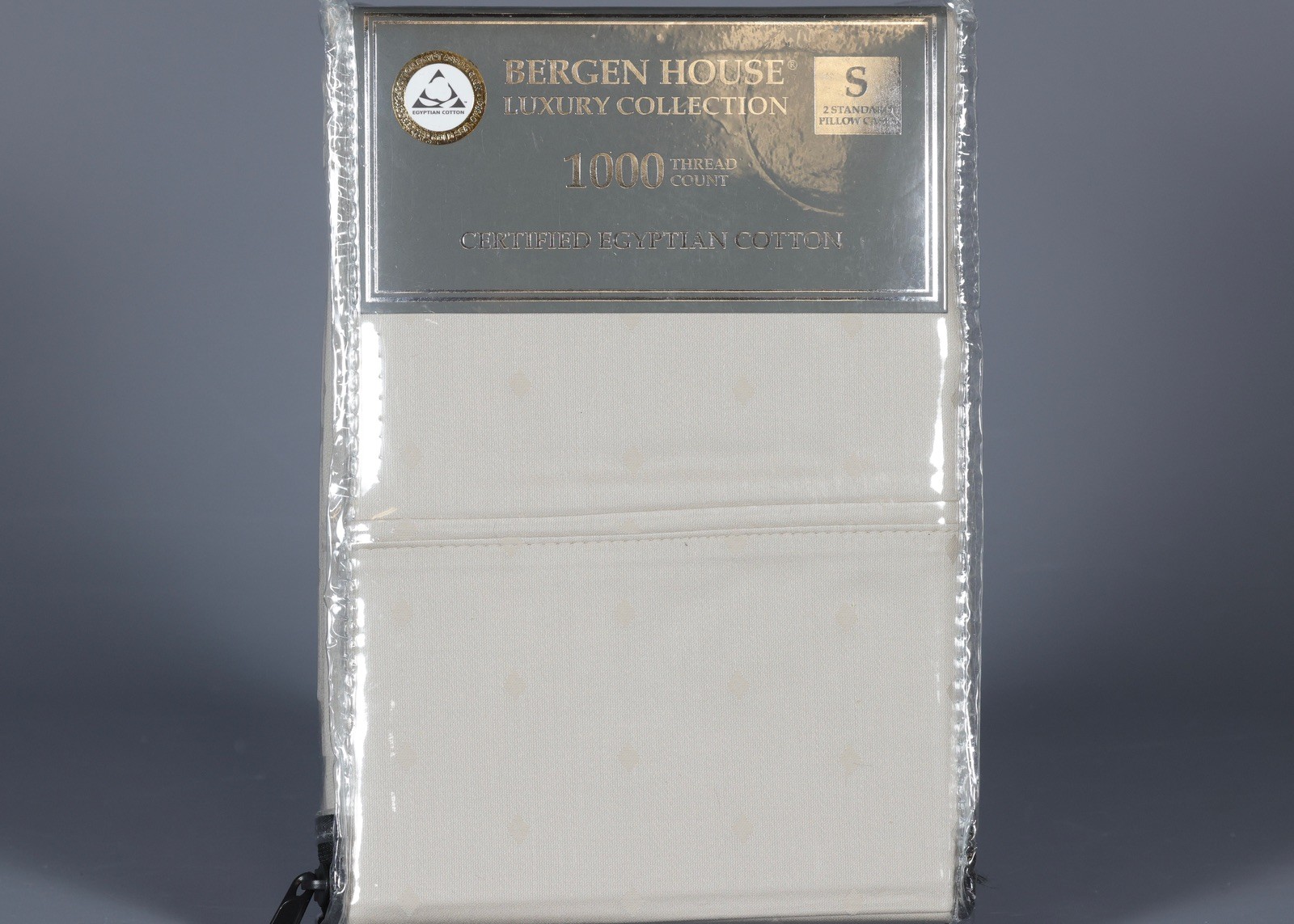 2 BERGEN HOUSE SAND POLKA DOT 100% Egyptian Cotton 1000TC Standard Pillowcases