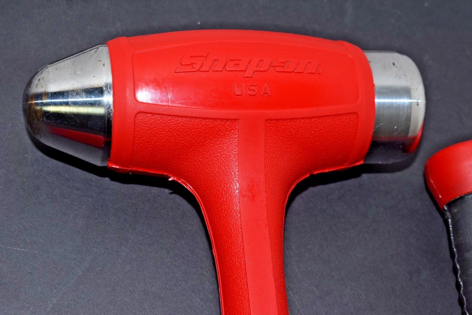 Snap-On RED 3pc Ball Peen Soft Grip 24 32 40oz Steel Face Dead Blow Hammer Set