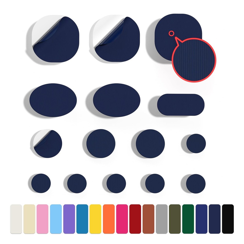 45PCS Down Jacket Repair Patch for Puffer Jackets Three Sizes, Pre-Cut-Navy