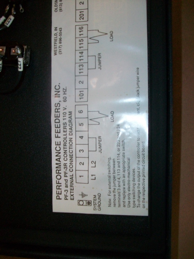 PERFORMANCE FEEDERS PF-3 FEEDER CONTROL PANEL USED FREE SHIPPING