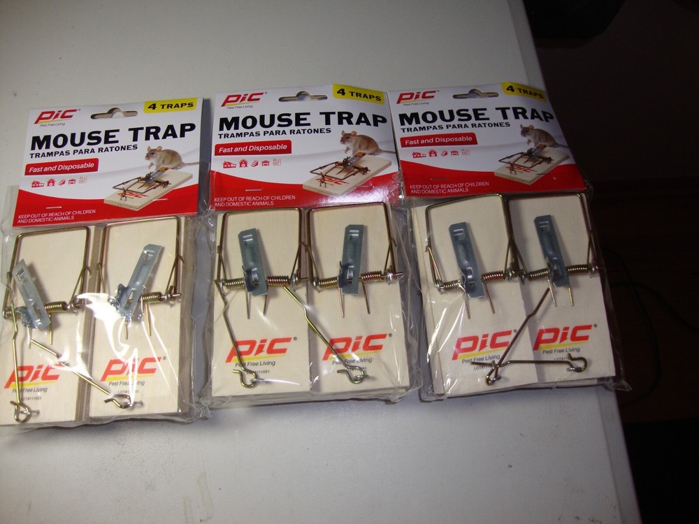 12 New Wooden Mouse Traps PiC Disposable & Reusable