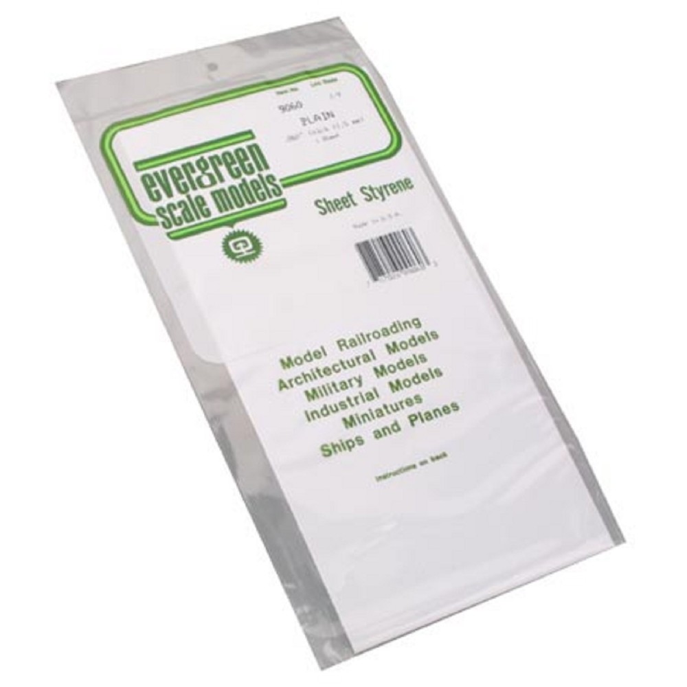 Plain Sheet .060x6x12 (1) Styrene by Evergreen Scale Models EVG9060