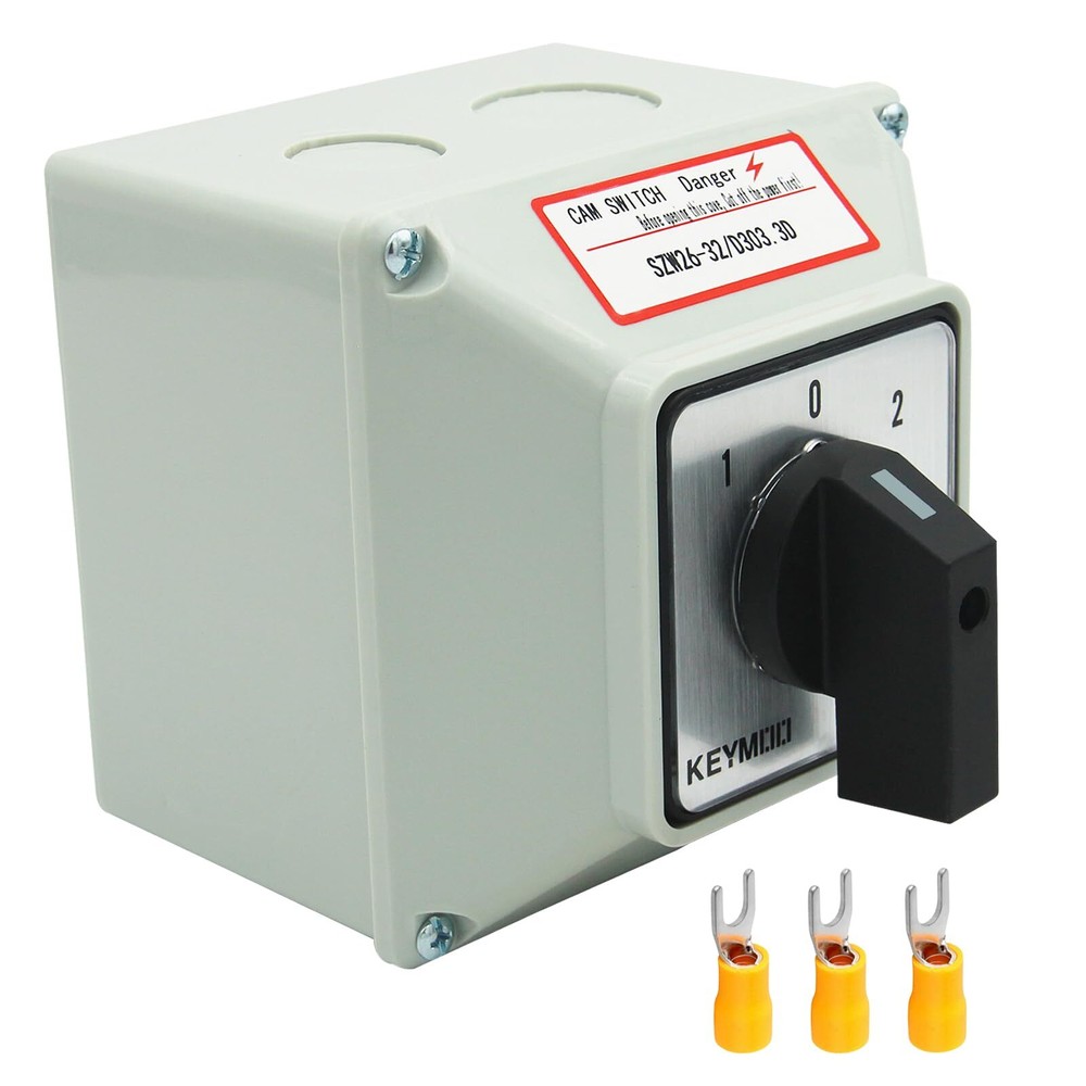 32A Rotary Changeover Switch with Exterior Box3 Position 3 Phase 12 Terminals...