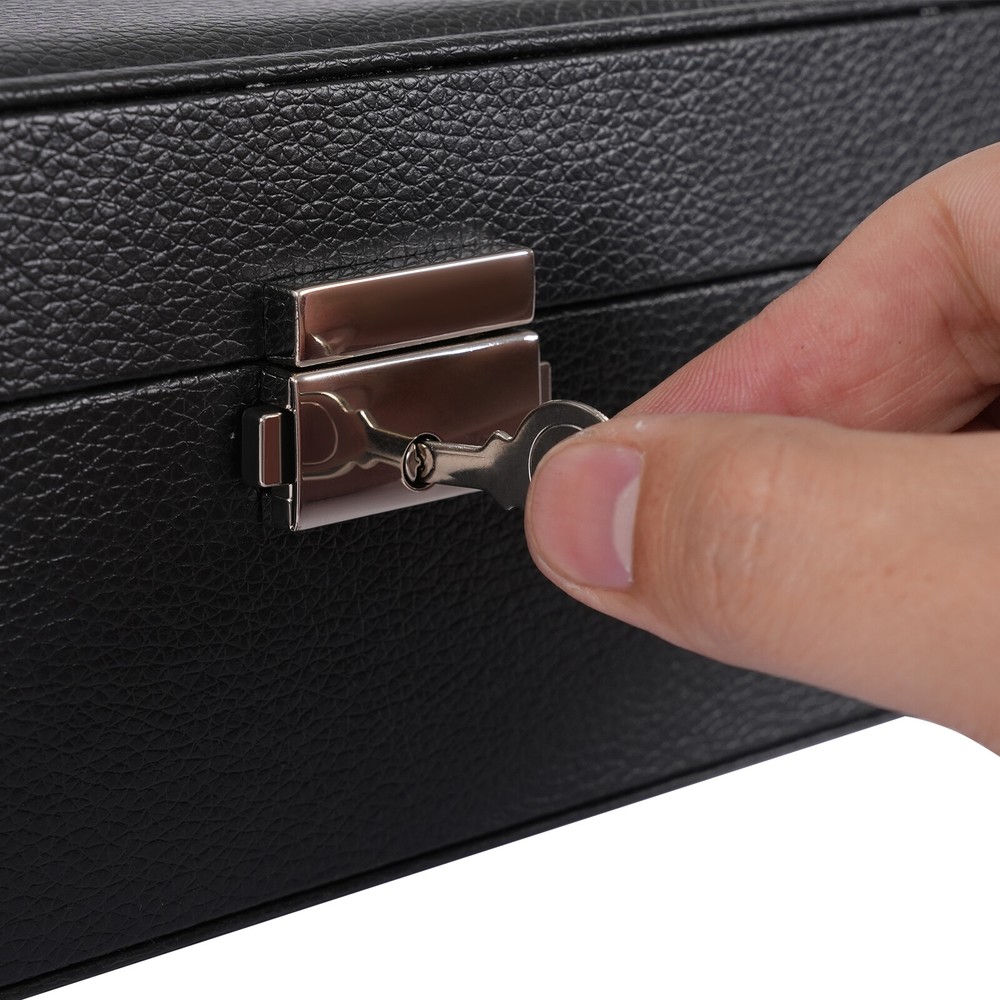 Double Layer PVC Jewelry Storage Display Box Necklace Ring Organizer Case