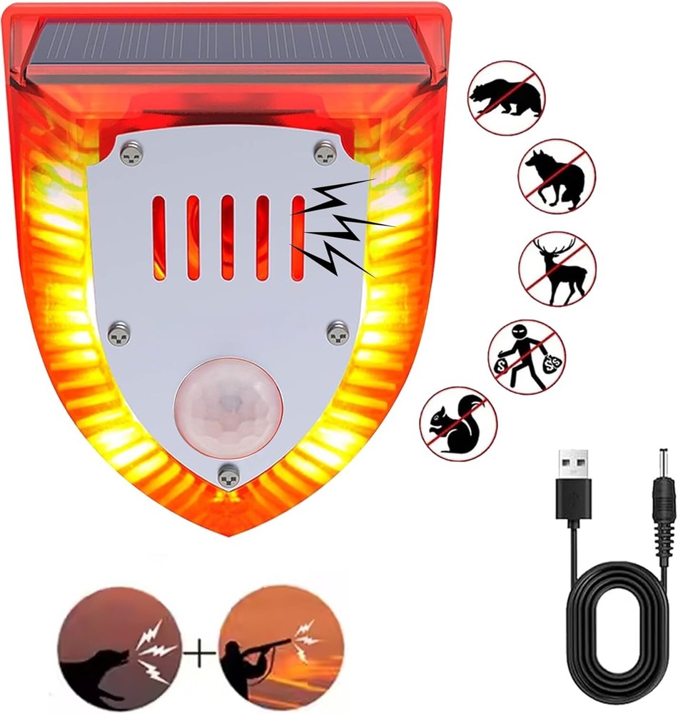 6Pack Solar Alarm LED Light Strobe Wireless Motion Sensor Detector Warning Lamp