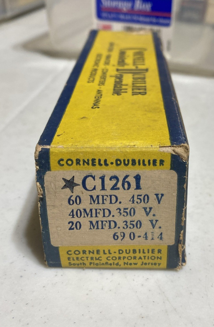Cornell Dubilier capacitor vintage C1261 UPT-645-4235