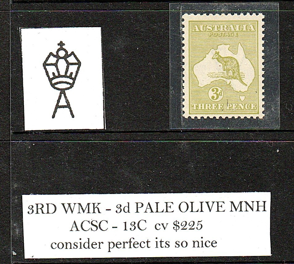 PREMIUM COPY 3d 3RD WMK - A CRACKER! and NEVER HINGED GRADE