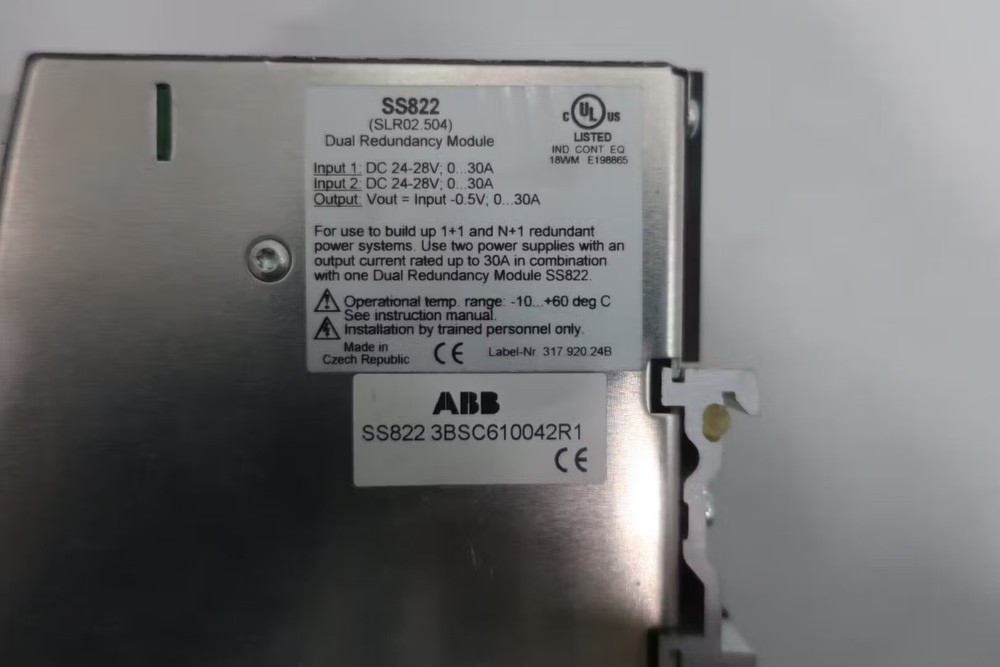 Abb SS822 3BSC610042R1 Dual Redundancy Module 24v-dc 30a