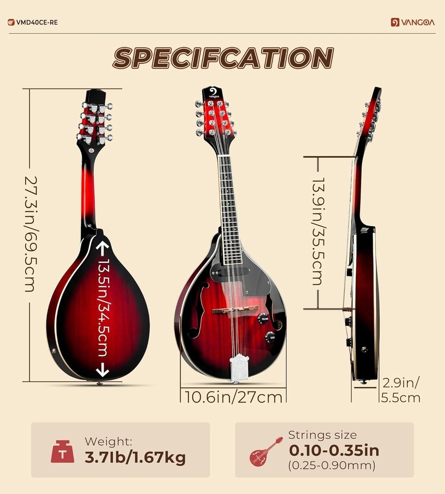 Redburst Mahogany Mandolin Instrument=
