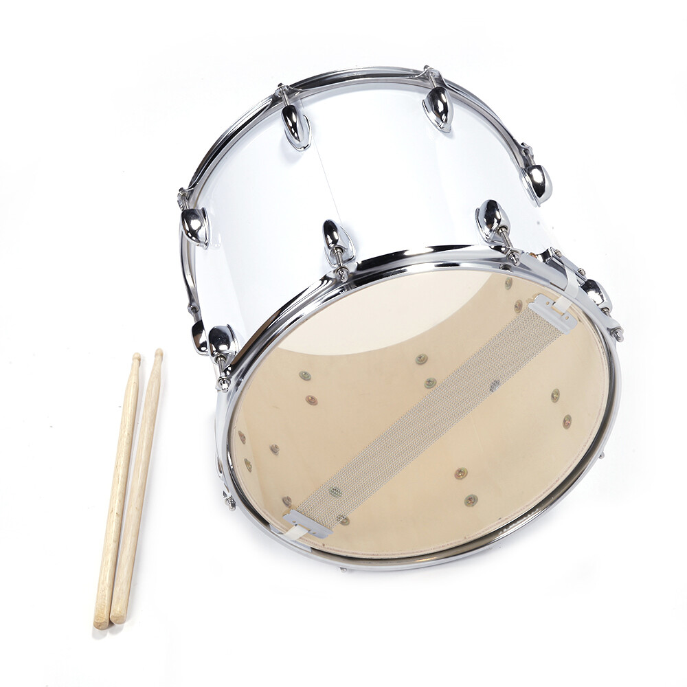 14 x10inch Marching Drum Drumsticks Key Strap White