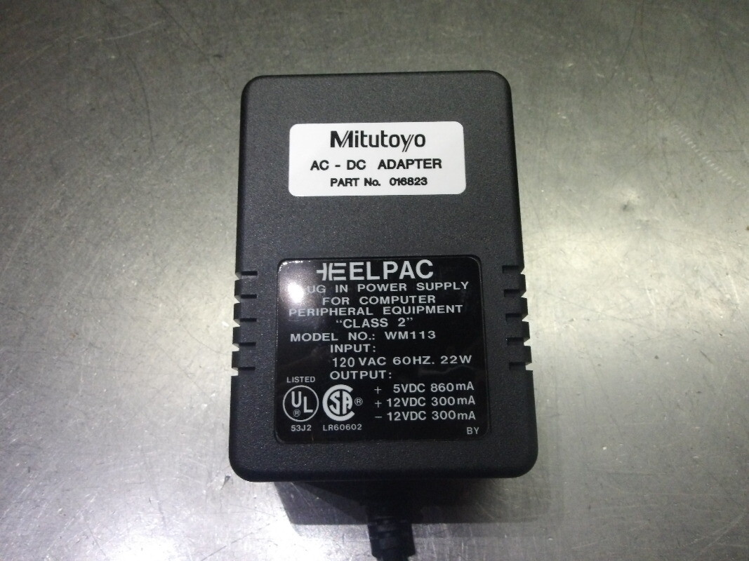 Mitutoyo AC-DC Adapter Class 2 120 VAC 60HZ. 22W Power Supply WM113 (LOC2790B)