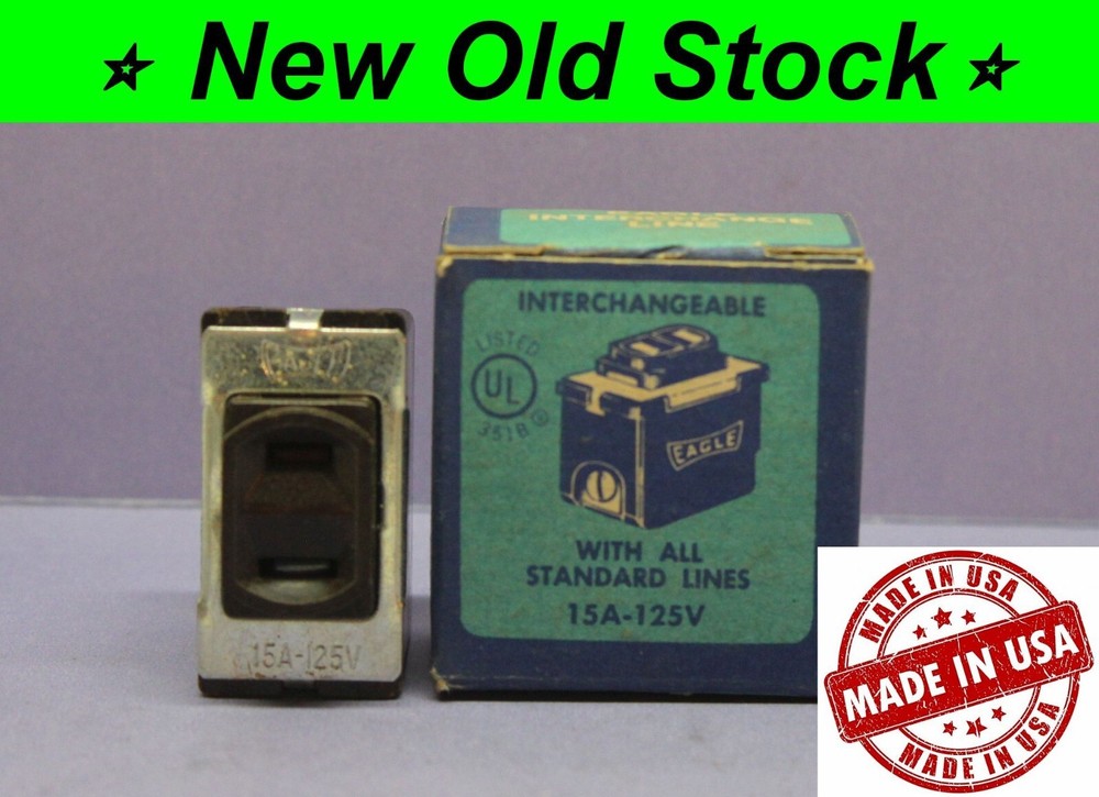 ⭐ Vintage Despard Interchangeable Outlet Receptacle Brown 15A, NEW, Eagle