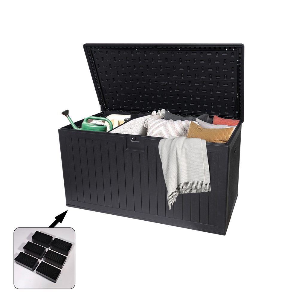 260 Gallon Resin Outdoor Deck Box Storage Box Multi-function Container Lockable