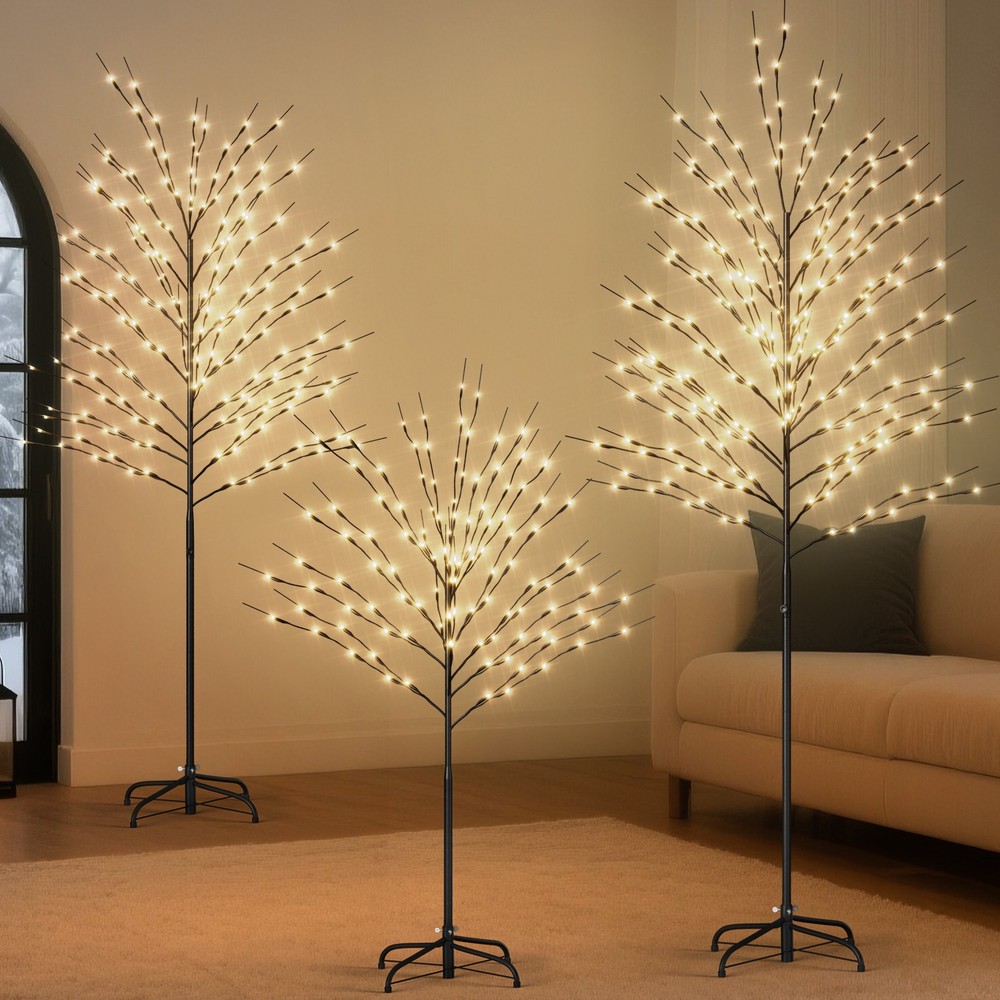 SUNYRISY LED Lighted Trees 6Ft/7Ft Light Twinkling Tree With 8 Lighting Modes