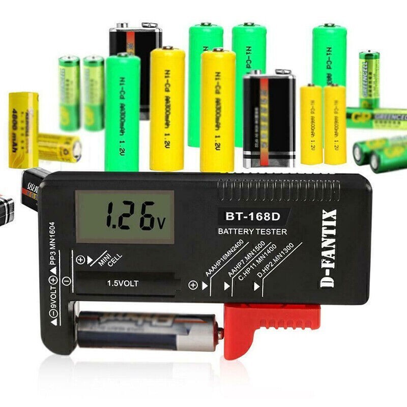 Universal BT-168D Digital Battery Tester Checker for AA AAA C D 9V Button Cell
